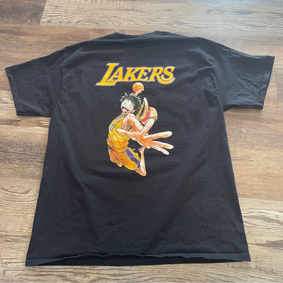 Lakers Other - LA Lakers X One Piece Anime collab limited edition Luffy Dunk tshirt